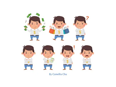 Cartoon character design cartoon character illustrator money