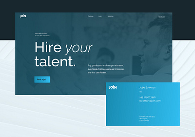 Old visual design of join.com design home job landing talent ui