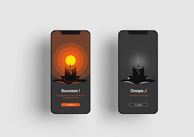 flash message 011 app black black and yellow branding candle daily dailyui dailyuichallange flash message icon illustration minimal oops simple success ui ux vector web