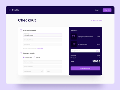 Checkout Page - Web Design app checkout checkout page clean design figma flat minimal ui ui design uiux ux ux design web web design website