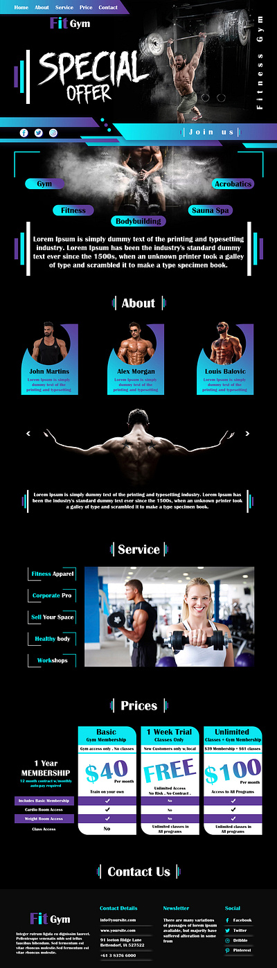 Fit Gym ( Homepage Design) branding design graphic design home page homepage homepage ui homepagedesign illustration landing landing page landing page design landingpage logo ui ux vector web webdesign website xd design