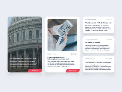 Article announcements✒️ announcements article design article page articles blog blog design card cards design clean design design flat media minimalism minimalistic news psychology ui ui elements web website