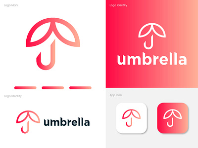 Umbrella Logo Design Branding app art brand identity branding colorful creative design digital gradient logo icon logo logo design logo trends 2021 mark minimal modern nature typography ui umbrella logo