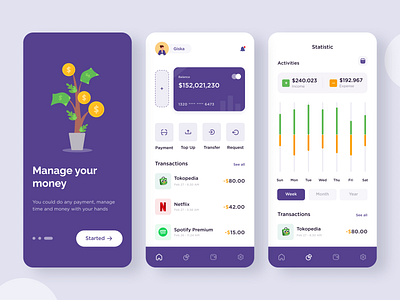 Wallet App ( Apilkasi Dompet Digital) app design bank app banking card credit card digital ewallet finance app financial app fintech invest investing mobile app mobile ui money money app payment transaction uiux wallet app