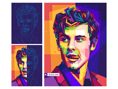 WPAP - Shawn Mendes art artist artwork color palette colorful colour contemporary pop portrait shawn mendes