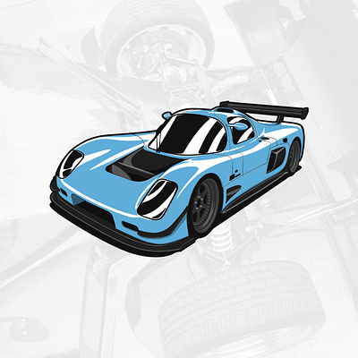 Ultima GTR art artwork automobile car design drawing graphicdesign illustration logo vector