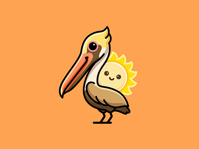 Brown Pelican - St. Petersburg adorable animal bird brown brown pelican cartoon character city cute florida illustration illustrative mascot pelican saint petersburg sea st pete sticker design sun sunshine