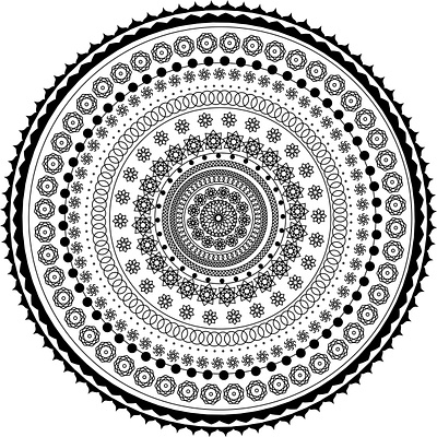 Freestyle mandala with shapes black nad white mandala mandalaart vector