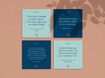 Quote Cards for the Liberty Collective branding branding design design graphic design illustration illustrator print print design typography vector