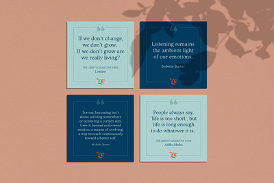 Quote Cards for the Liberty Collective branding branding design design graphic design illustration illustrator print print design typography vector