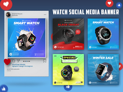 Watch Social Media Banner Design advertising design banner banner ad banner ads banner design facebook ad facebook banner gadget banner instagram ad instagram banner instagram post instagram stories social media social media banner social media design social media post social media post design social media poster watch banner