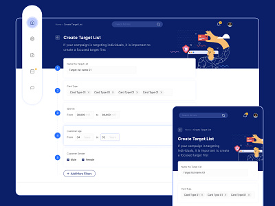 Create Target List credit card crm digital marketing fintech illustration list target ui ui illustration ux visual design