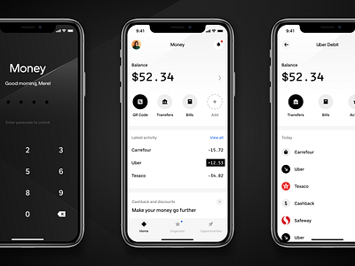 Uber Money Concept app clean ui finance ios money uber uber design