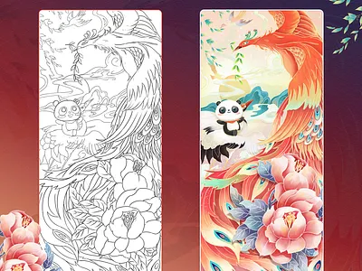 有凤来仪 中国风 插图 数字2d 设计