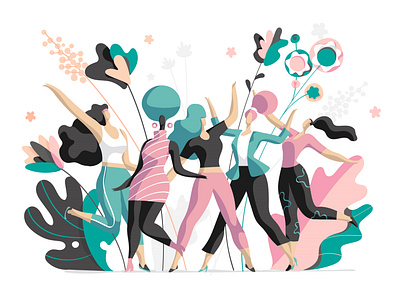 Women Fest celebrations emotion energy festival flowers fresh illustration look natural nature plants style wellness woman illustration women women day