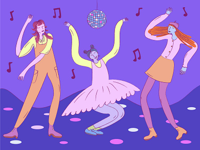 Dance art branding character creative dance design flat illustration minimal party vector web