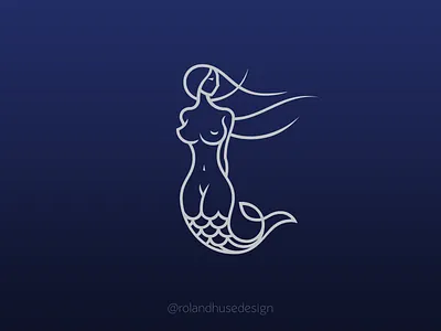 Mermaid Logo deepblue female logo logo design logomark mermaid mermaid logo ocean sea underwater woman