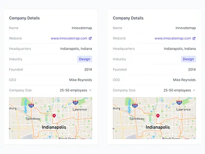 Attribute Pairs attribute card card design cards ui dashboard detail card details indiana indianapolis innovatemap label pair ui value