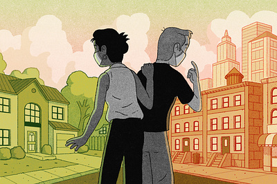 New York Times - Parenting covid 19 editorial illustration illustration new york times suburbs urban