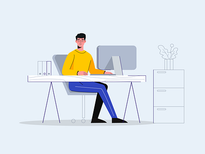 Office worker character clerk design illustration office office worker people