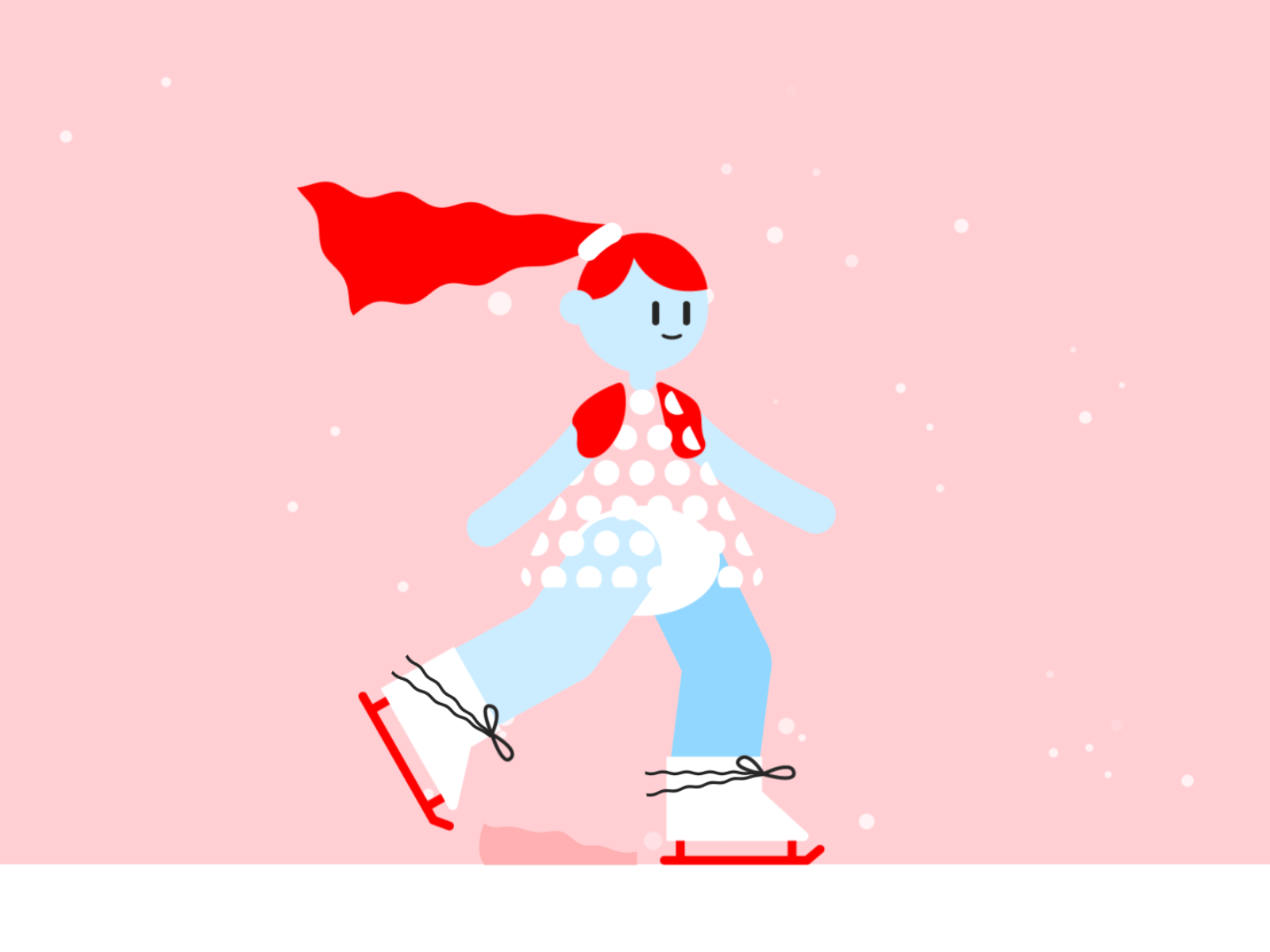 Ice skater 2d after affects anim animation cute design flat ice skater ice skating illustration loop loop animation looping motion motion design skate skating snow winter