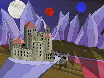 Castle. Fantasy illustration #4 art castle crystals fantasy fantasyart illustration vector