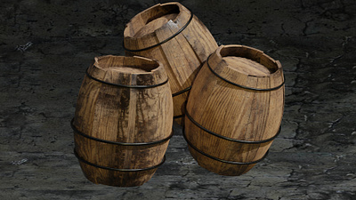 Wooden Barrel In Blender blender blender 3d blender3dart blendercycles design illustration model modeling modelisation modelling render ui