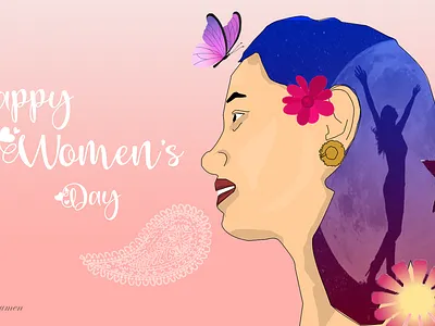 hppy womens day design illustration typography