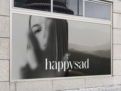 Happysad Brand Identity agency brand branding design high identity ligature logo minimal outer quality simple studio type typography wordmark