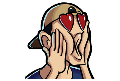 Heart Eyes Twitch Emote drawn emote illustration twitch