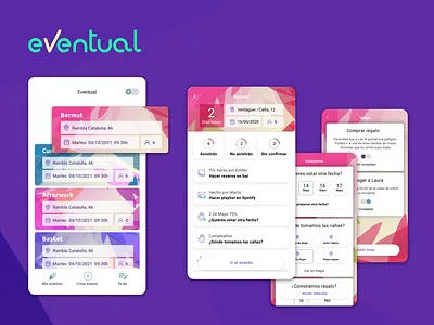 Eventual app event event app meet meetup ui uiux ux
