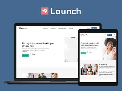 Launch - Job Preparation for Students - UI Concept - Part 1 job search job seeking landing page students ui ui design web design