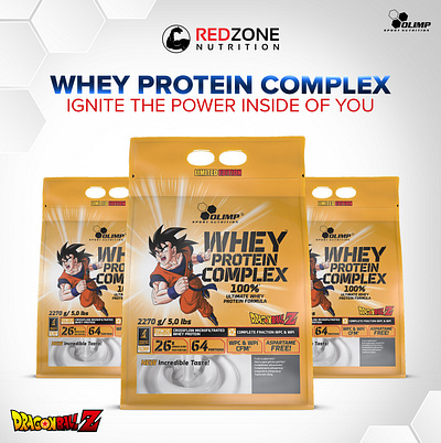 whey protein dragon ball z olimp design illustration photoshop post