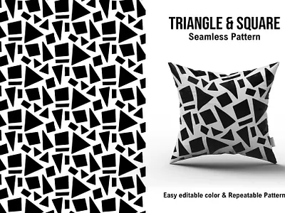 Triangle and Square abstract black white branding design fun illustration pattern art patterns seamless pattern square triangle vector