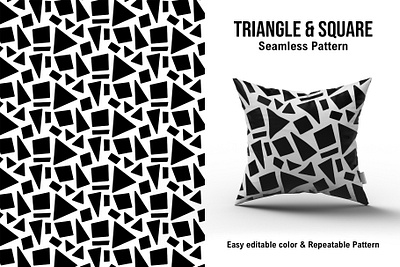 Triangle and Square abstract black white branding design fun illustration pattern art patterns seamless pattern square triangle vector