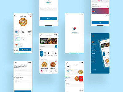 Pizza app (Dominos Redesign) cart dominos food delivery app inspiration menu design pizza app ui design ui inspiration uiux user interface user interface design