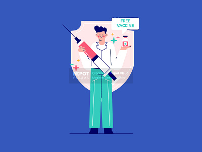 Free Vaccine! character doctor healthcare hospital illustration medical nurse people vaccine