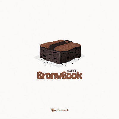 Brownie and book logo combination book brownie chocolate combination design food logo mascot vector