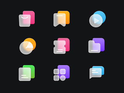 Glass Icon Exploration design flat glass glassmorphism icon icon design ui vector