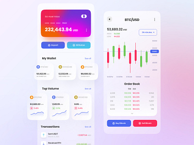 Crypto App Exploration app design bitcoin crypto crypto wallet cryptocurrency digital wallet exploration mining ui wallet