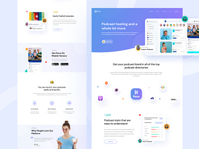 POCO Website Podcasting clean clean ui design interface landing page landing page design landing page ui podcast podcasting record ui user interface ux web web design website design
