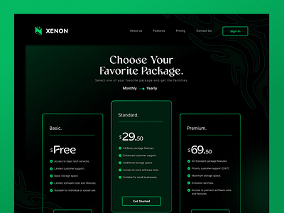 Xenon - Pricing Plan Ui app design billing subscription page dashboard figma front end development homepage tablet responsive landing page management dahsboard pricing plan pricing plan concept for saas pricing plan mobile subscription page ui ui ux user experience user interface ux design web design web develop