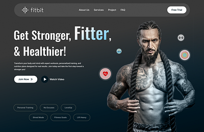 Fitness landing page design branding figma fitness futuristicdesign graphic design landing page landingpagedesign mobile screen trending ui ux