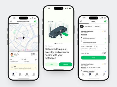 Luxury ride booking App- Driver user interface Part 2 design mobile app ride sharing app ui uiux design user interface ux