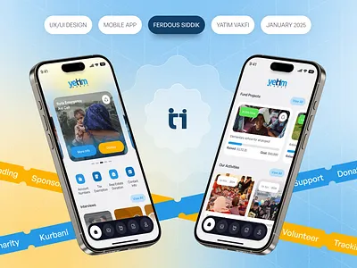 Yatim Vakfi - Charity App Case Study UI/UX Design app design donation app figma fundraising app mockup non profit presentation product design visual design wireframe