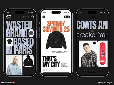 Wasted Paris - Mobile App Concept clothes concept creative design digital ecommerce fashion hoodies inspiration interface ios mobile app skateboard streetwear style stylish typography ui ux wasted