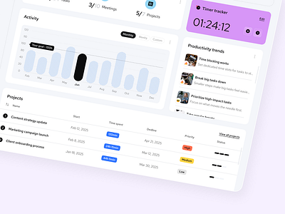 TempoFlow dashboard concept admin dashboard design flat home layo navigation page product stats studio task tracker ui ux