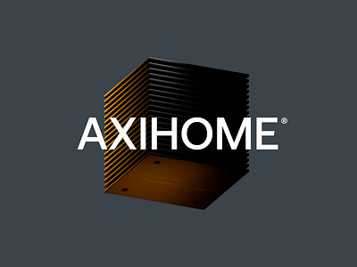 AXIHOME® 3d brand branding device home industrial logo logotype render sound typography