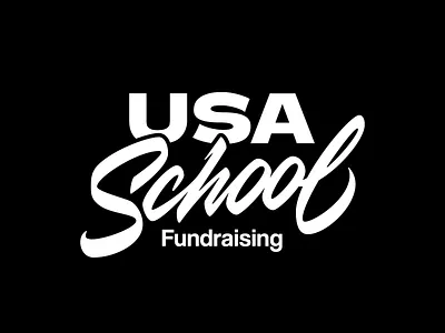 USA School Fundraising calligraphy font lettering logo logotype typography vector