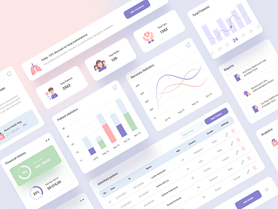 Hospital Management Dashboard admin panel ambulance car card care covid19 dashboard finance health healthcare hospital mental health patient treatment web web design webapp website